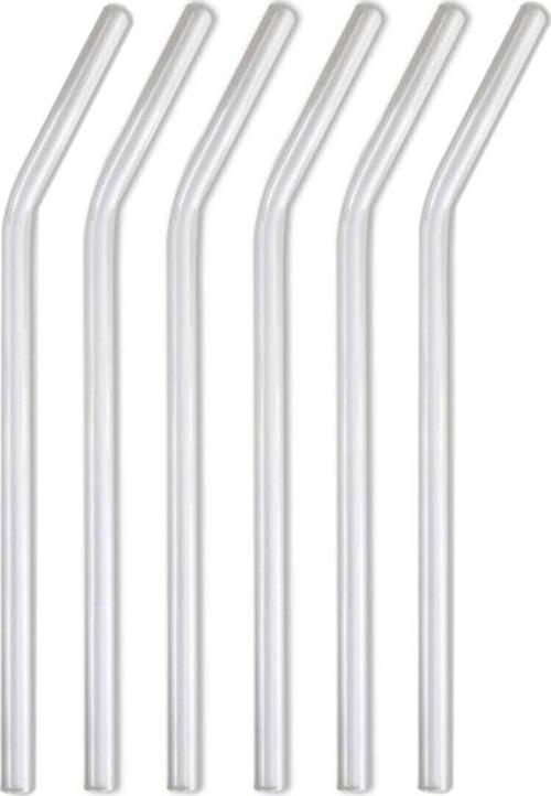 6 Adet Kokteyl Sunum Pipeti Cam Pipet Isıya Dayanıklı Eğimli 20cm Şeffaf Cam Pipet Tekli