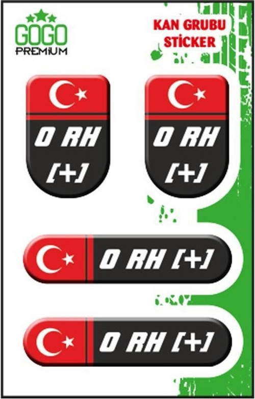 Sevenkardeşler Kan Grubu I 0 Rh(+) Siyah Dörtlü Damla Etiket