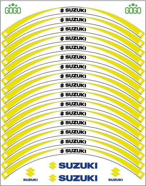 Sevenkardeşler Sarı Beyaz Suzukı Uyumlu Reflektörlü 1 Set Jant Şeridi