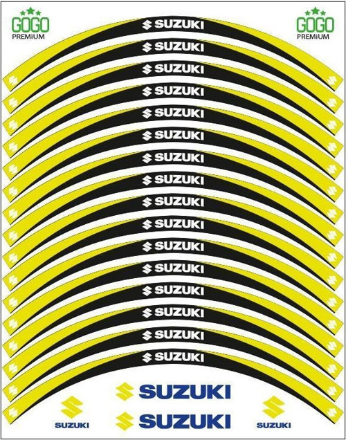 Sevenkardeşler Sarı Siyah Suzukı Uyumlu Reflektörlü 1 Set Jant Şeridi
