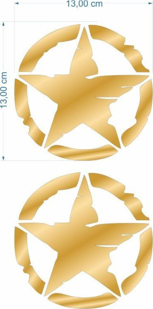 SEVGENT Skm Army Yıldız 13 X 13 Cm Gold Sticker 2 Li