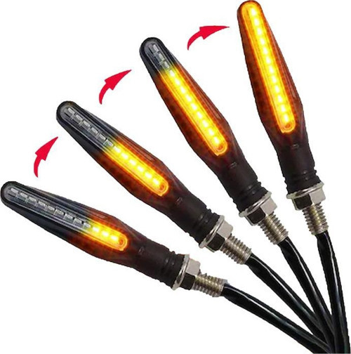 Universal Kayar Sarı Led Sinyal Beyaz Renk Parklı