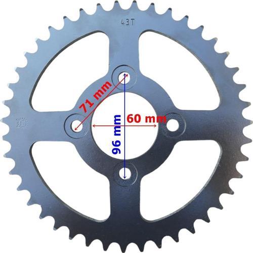 Apache Rtr 200 (E4) Arka Dişli 520-43T İç 60 Mm 4 Delikli Ind Öm