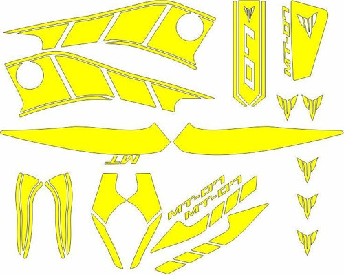 Mt07 2014 - 2017 Uyumlu Sarı Sticker Set