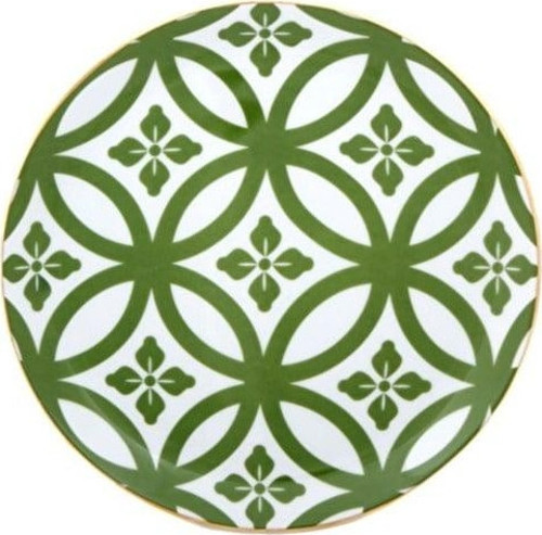 Morocco Desen1 Yeşil Düz Tabak 17cm
