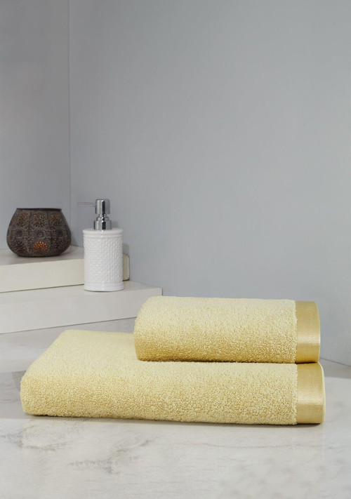 Silky Touch Stripe Edge Gold 2'li Banyo Havlu Seti