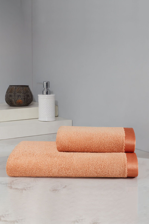 Silky Touch Stripe Edge Somon 2'li Banyo Havlu Seti