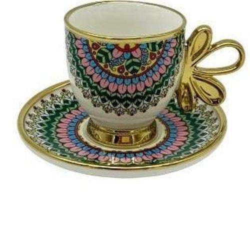 Royking Kante 6lı Kahve Fincan Takımı PEMBE-MAVi BKY 003