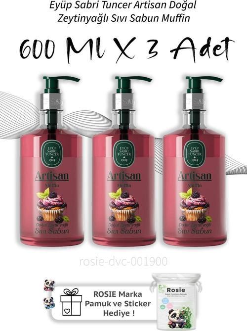 Artisan Doğal Zeytinyağlı Sıvı Sabun Muffin 600 ml X3