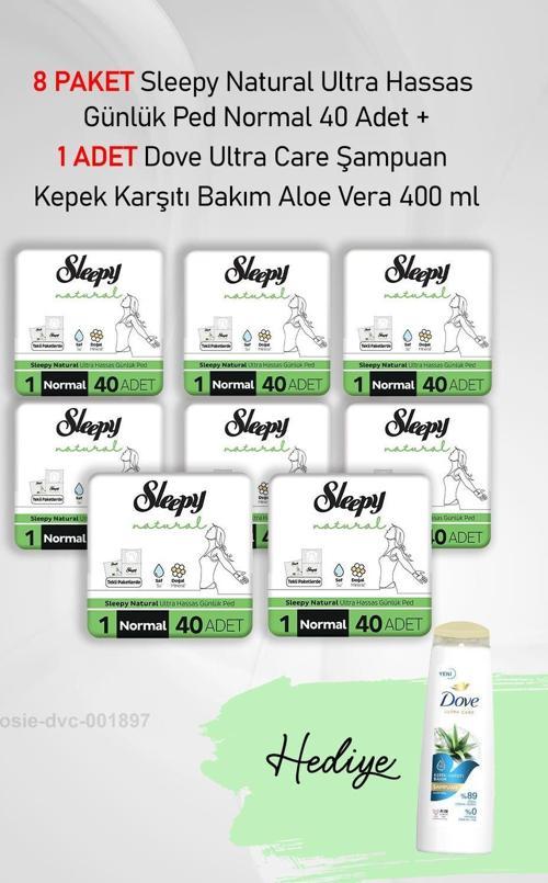 Natural Günlük Ped Normal 40 Adet X 8 ve Dove 400 ml