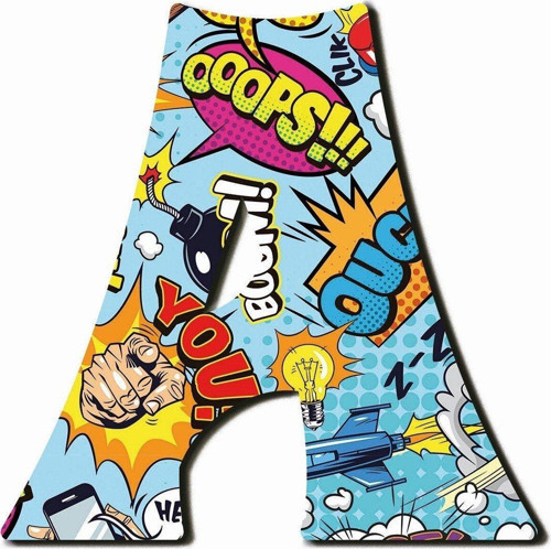 A Harfli Pop Art Desenli Magnet