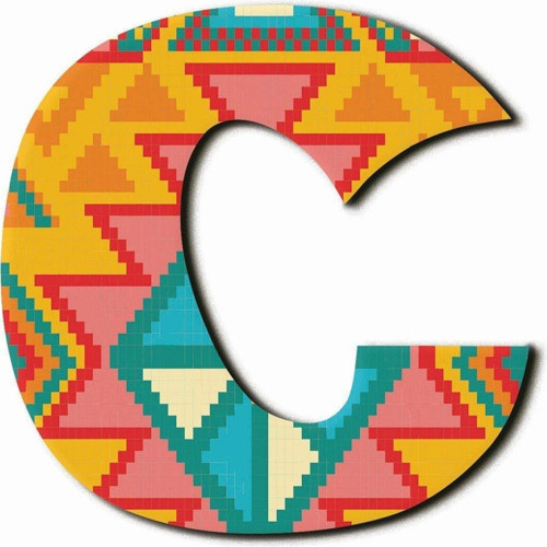 C Harfli Aztek Desenli Magnet