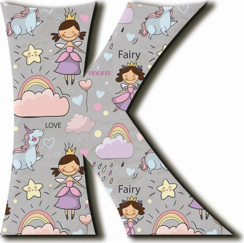 K Harfli Peri Ve Unicorn Desenli Magnet