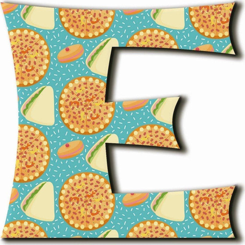 E Harfli Pizza Desenli Magnet
