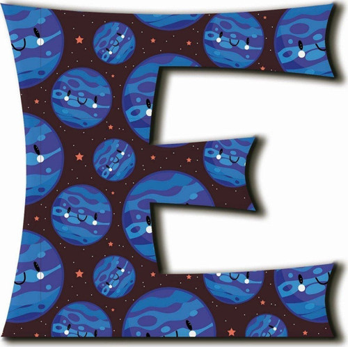E Harfli Kawaii Gezegen Desenli Magnet
