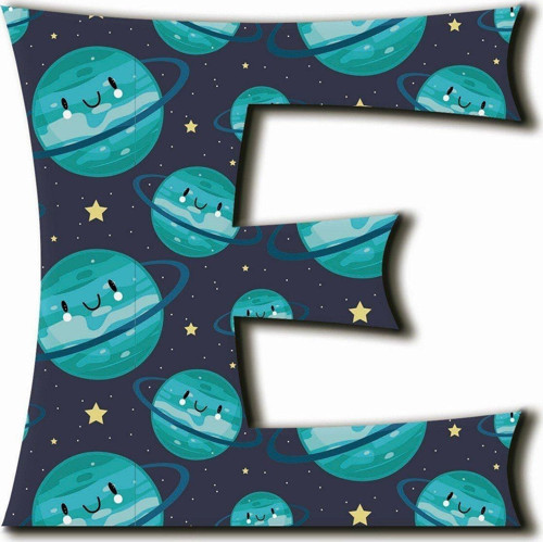 E Harfli Kawaii Gezegen Desenli Magnet