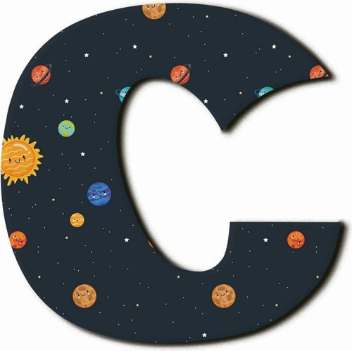 C Harfli Gezegenler Desenli Magnet
