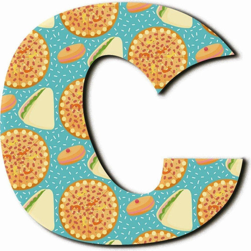C Harfli Pizza Desenli Magnet