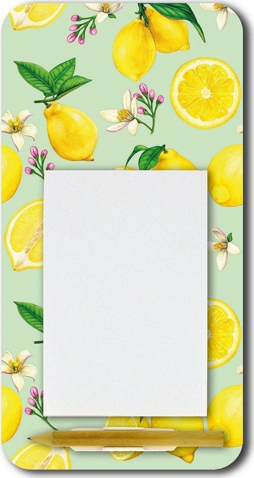 Limon Dilimi Ve Limon Desenli Magnetli Kalemli Notluk Buzdolabı Magneti