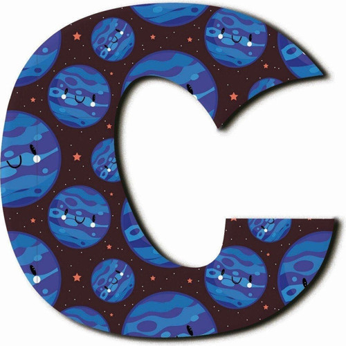 C Harfli Kawaii Gezegen Desenli Magnet