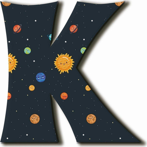K Harfli Gezegenler Desenli Magnet