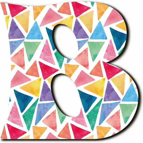 B Harfli Renkli Üçgen Desenli Magnet