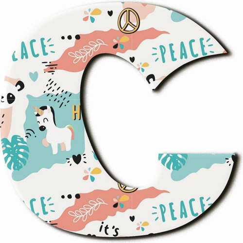 C Harfli Peace Panda Desenli Magnet