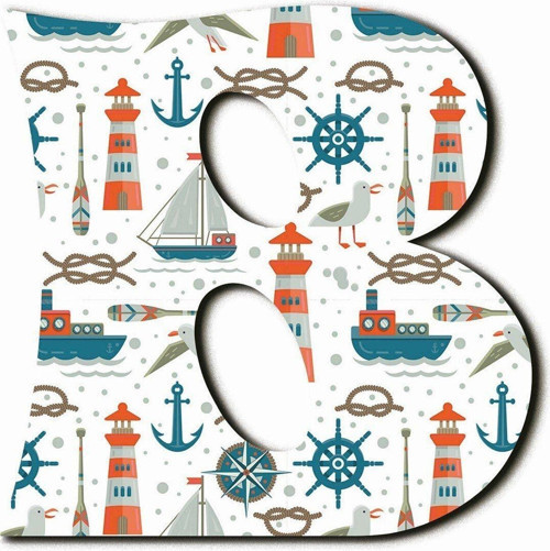B Harfli Marine Desenli Magnet