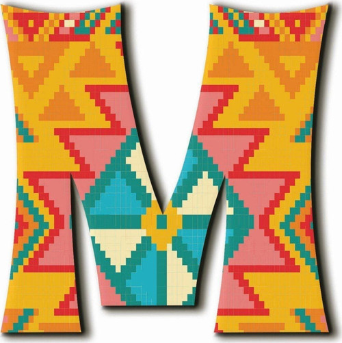 M Harfli Aztek Desenli Magnet