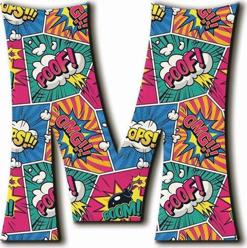 M Harfli Pop Art Desenli Magnet