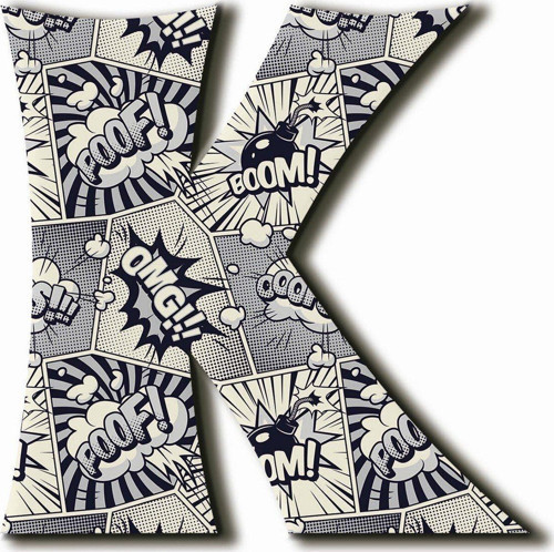 K Harfli Pop Art Desenli Magnet