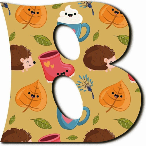 B Harfli Kawaii Kahve Desenli Magnet