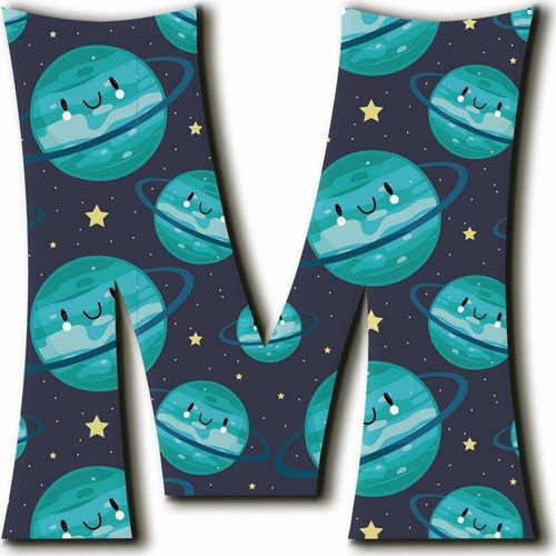 M Harfli Kawaii Gezegen Desenli Magnet