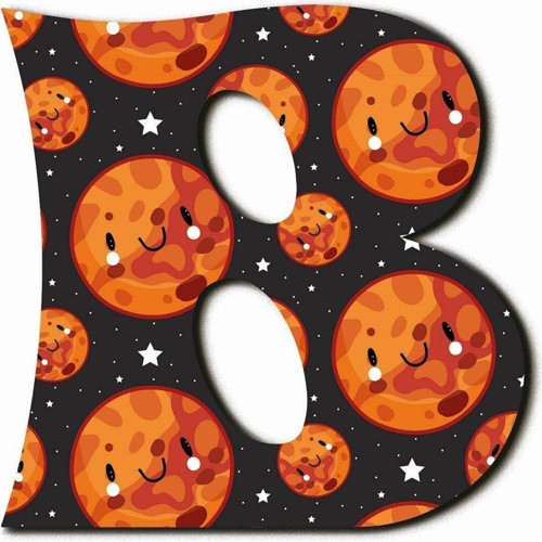 B Harfli Kawaii Gezegen Desenli Magnet