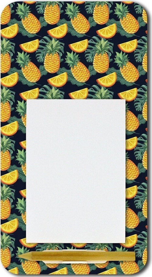 Ananas Desenli Magnetli Kalemli Notluk Buzdolabı Magneti