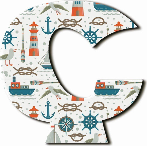 Ç Harfli Marine Desenli Magnet