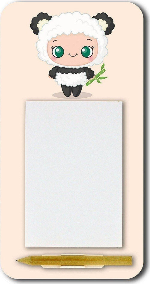 Kawaii Panda Bebek Magnetli Kalemli Notluk Buzdolabı Magneti