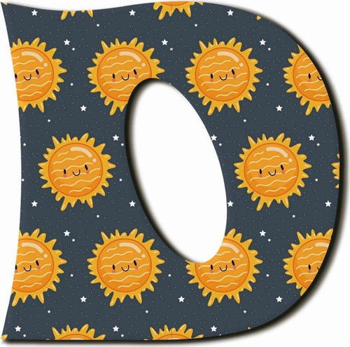 D Harfli Kawaii Gezegen Desenli Magnet