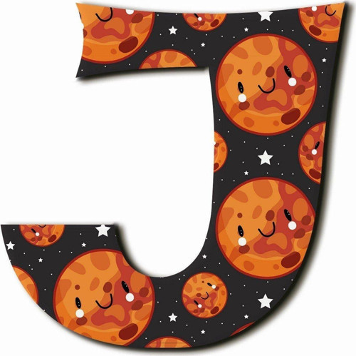 J Harfli Kawaii Gezegen Desenli Magnet