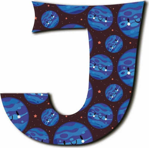 J Harfli Kawaii Gezegen Desenli Magnet