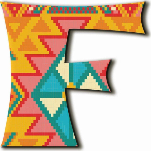 F Harfli Aztek Desenli Magnet