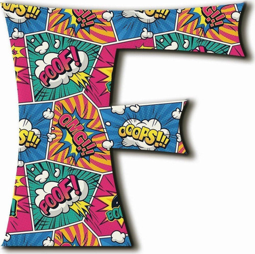 F Harfli Pop Art Desenli Magnet