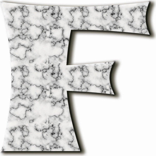 F Harfli Mermer Desenli Magnet