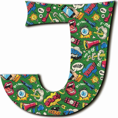J Harfli Pop Art Desenli Magnet