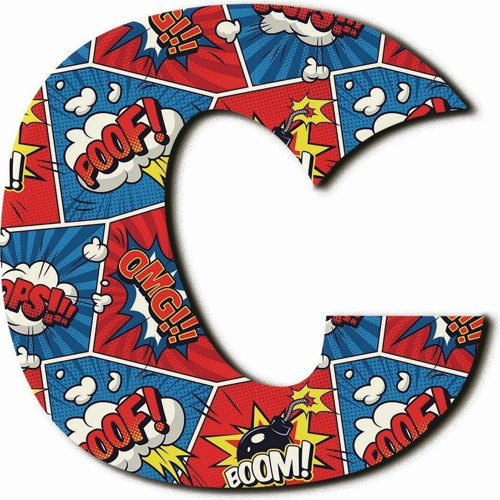 C Harfli Pop Art Desenli Magnet