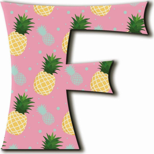 F Harfli Ananas Desenli Magnet