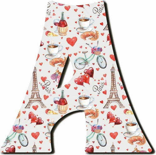 A Harfli Paris Desenli Magnet