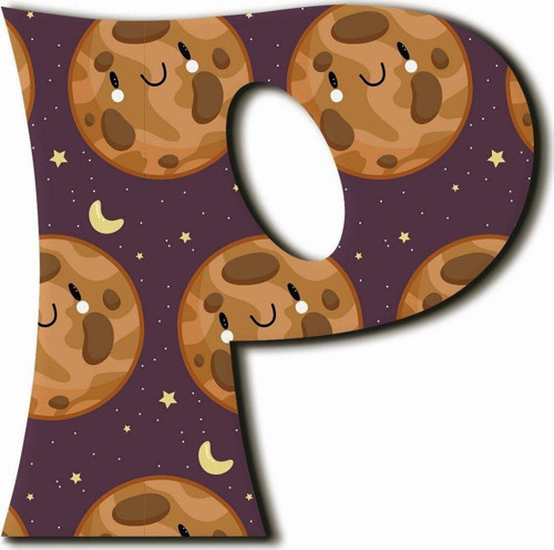P Harfli Kawaii Gezegen Desenli Magnet