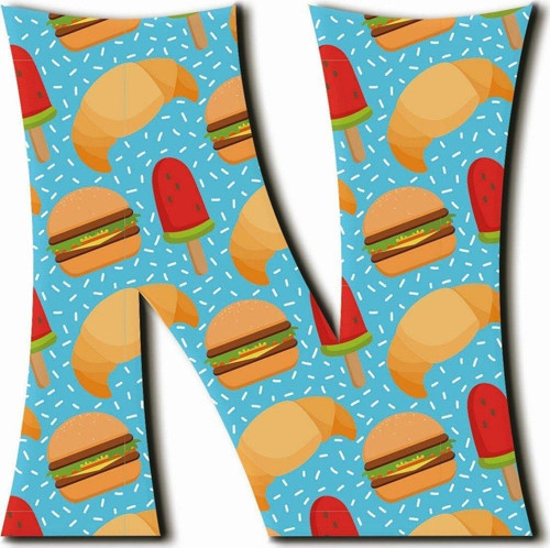 N Harfli Hamburger Desenli Magnet