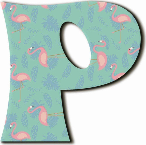 P Harfli Flamingo Desenli Magnet